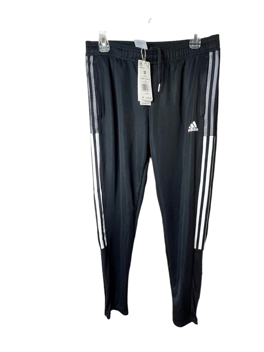 Adidas Women's Tapered Leg Athletic Sporty Warm Up Side Stripe Soccer Pants Sz M